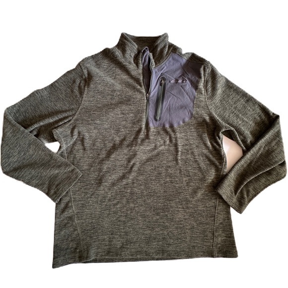 Eddie Bauer Heathered Green Quarter Zip Pullover Mens Medium‎ - Picture 1 of 8